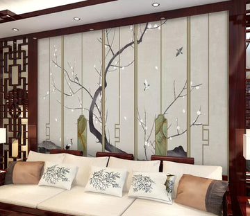 3D Plum Crane Bird WG1217 Wall Murals