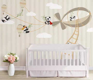 3D Cartoon Panda WG894 Wall Murals