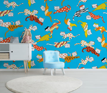 3D Cartoon Cat WG402 Wall Murals