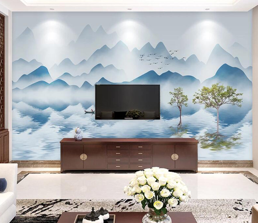 3D Boating Lake WC1822 Wall Murals