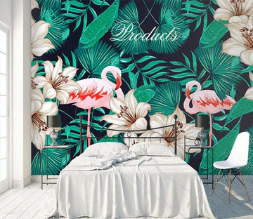 3D Plantain Flamingo WC1462 Wall Murals