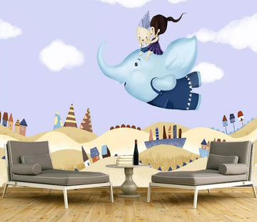 3D Flying Elephant WG1107 Wall Murals