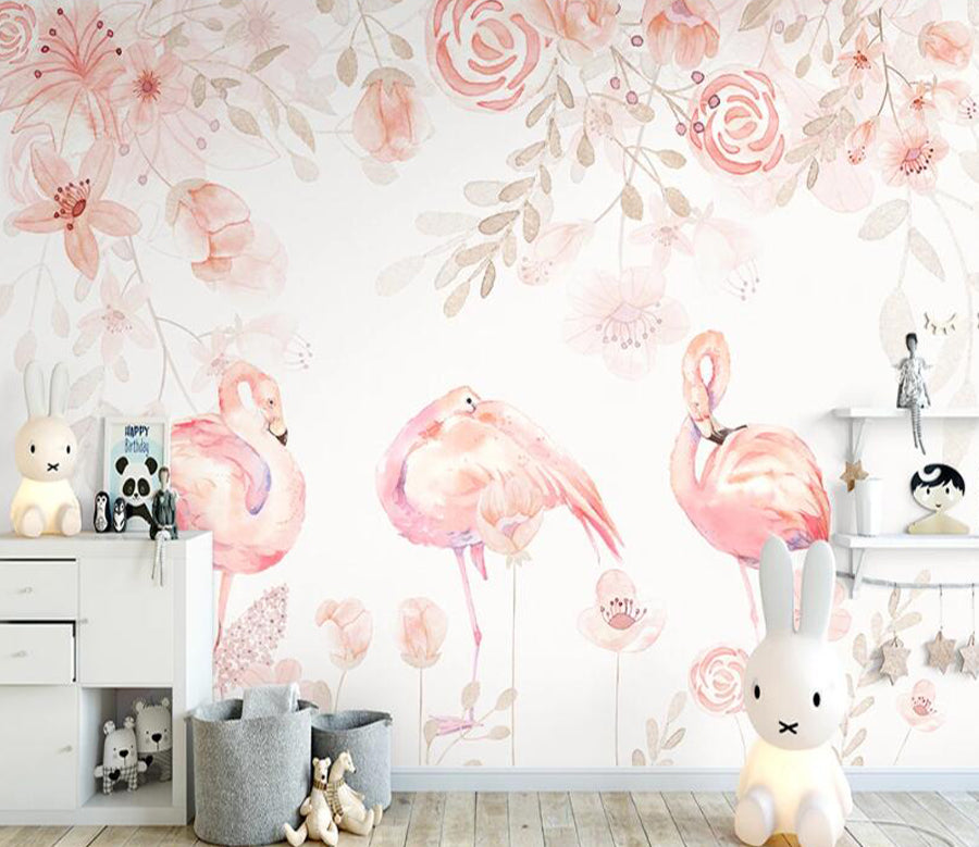 3D Fresh Flamingo WC2256 Wall Murals