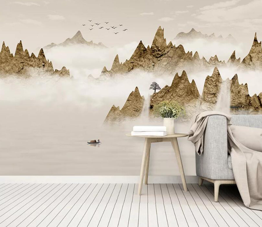 3D Bird Cloud Fog WC2660 Wall Murals