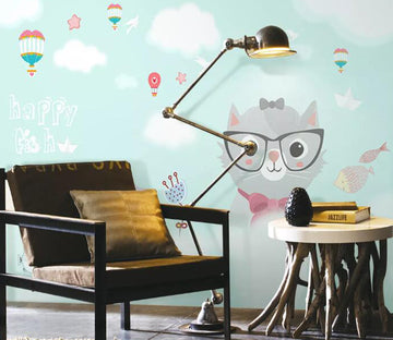 3D Flower Kitten WC1461 Wall Murals