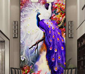 3D Purple Peacock WG151 Wall Murals