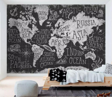 3D English Map WG1143 Wall Murals