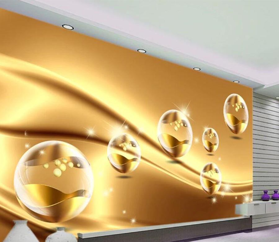 3D Golden Bead WC1290 Wall Murals