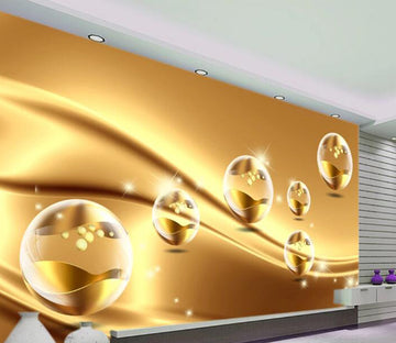 3D Golden Bead WC1290 Wall Murals