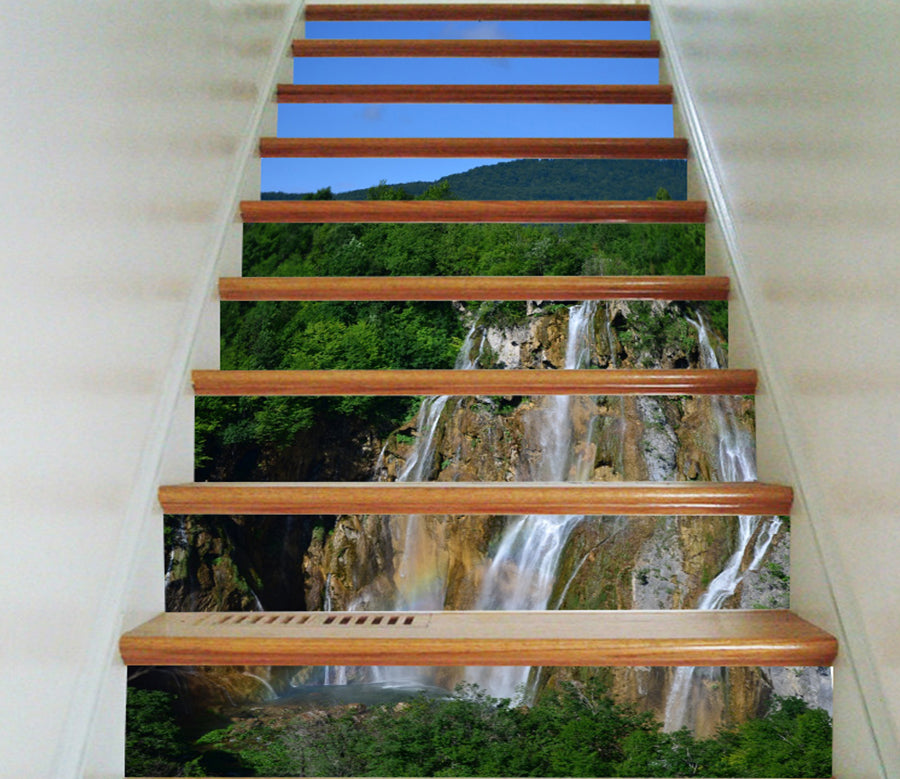 3D Mountain Stream 095 Stair Risers