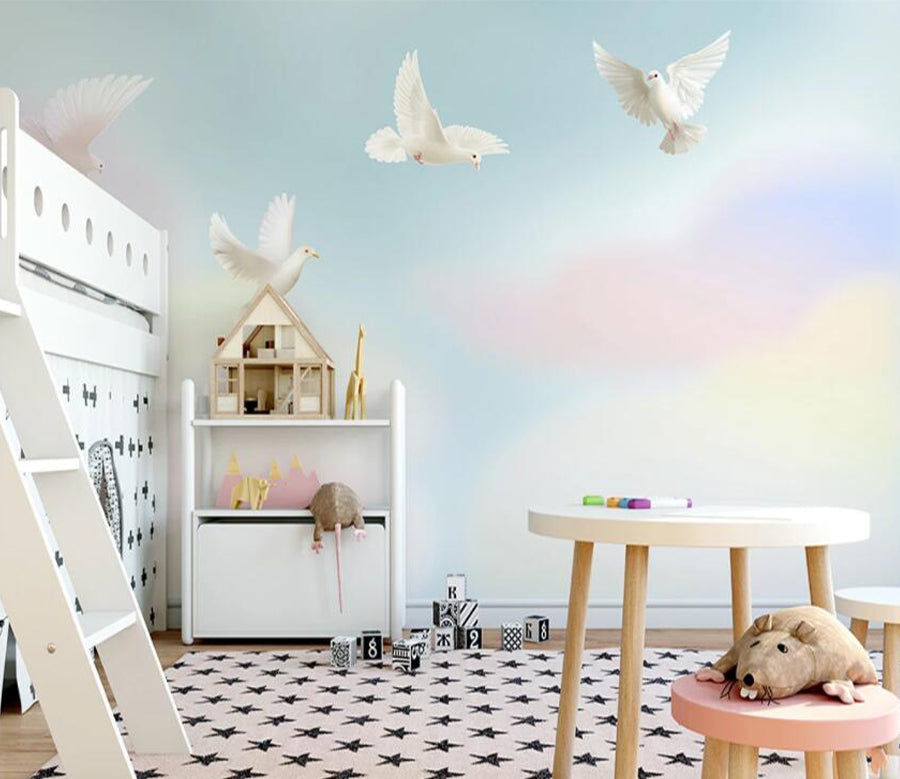 3D Pigeons Flying WG1137 Wall Murals