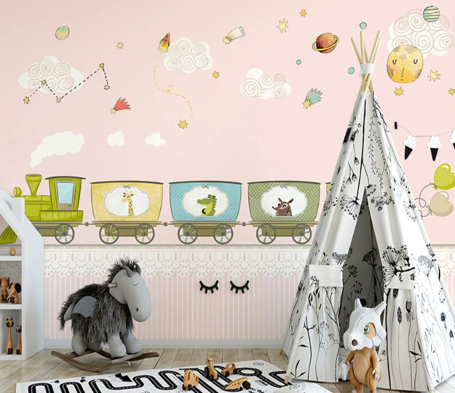 3D Giraffe Alligator WC2125 Wall Murals