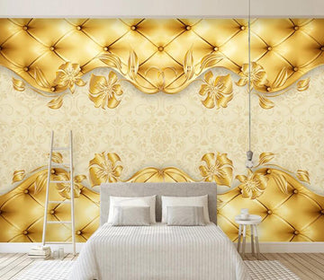 3D Golden Flower WC2671 Wall Murals