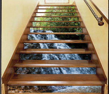 3D Clear Flowing Waterfall 126 Stair Risers