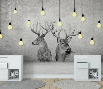 3D Light Deer WC1524 Wall Murals