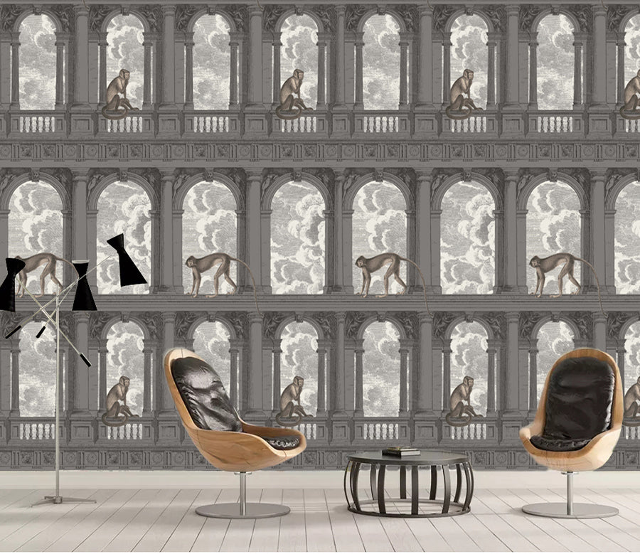 3D Window Monkey WG430 Wall Murals