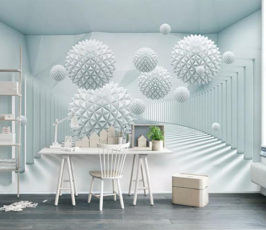 3D Corridor Ball WG646 Wall Murals