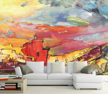3D Oil Paint House WG993 Wall Murals