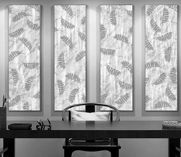 3D Gray Leaves WG1093 Wall Murals