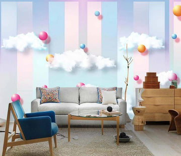 3D Cloud Color Ball WC1932 Wall Murals