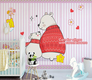 3D Flower Bear WC1939 Wall Murals