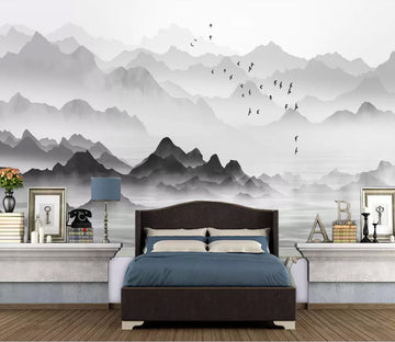 3D Boat Bird Lake WG1203 Wall Murals