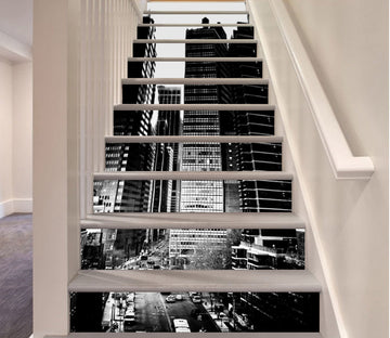 3D Black Technology Buildings 142 Stair Risers