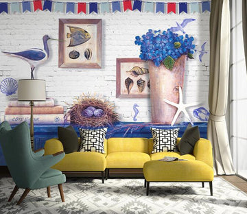 3D Bird Nest Egg WC1440 Wall Murals