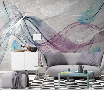 3D Ethereal Feather WC2034 Wall Murals