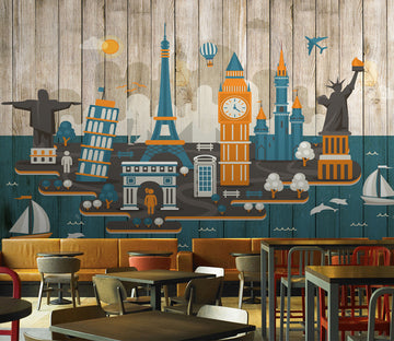 3D Clock Tower WG396 Wall Murals