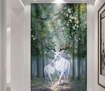3D Deer Grape Apple WG075 Wall Murals