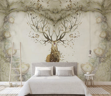 3D Leaf Deer WG353 Wall Murals