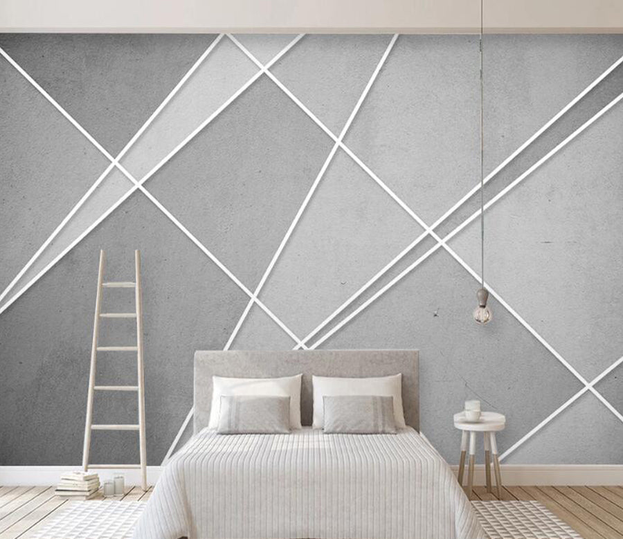 3D White Line WC1866 Wall Murals