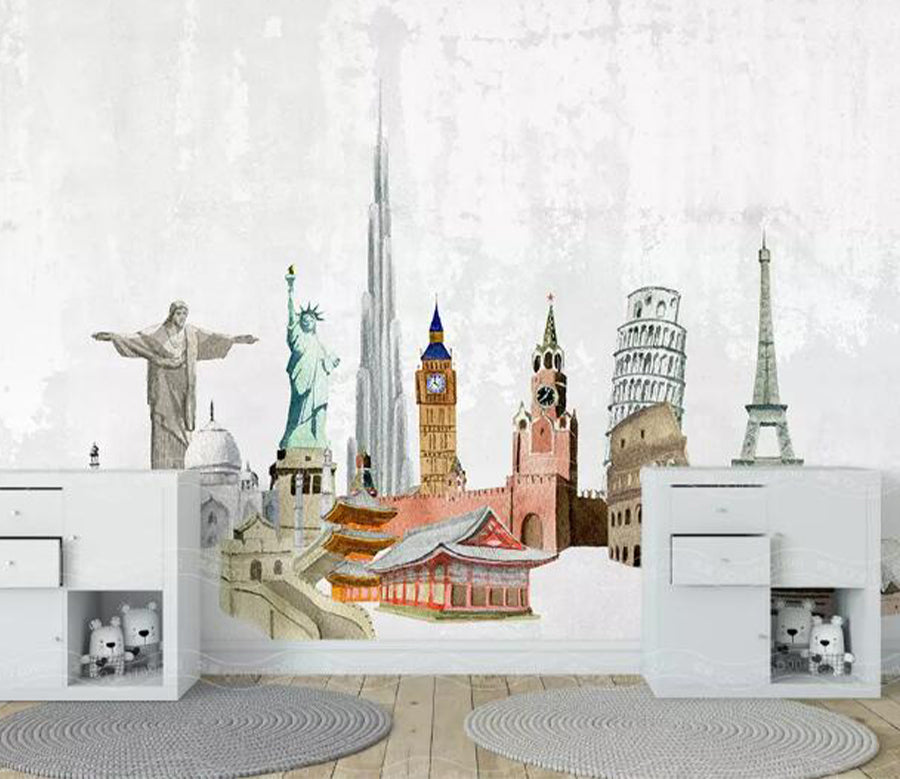 3D Eiffel Tower WG742 Wall Murals