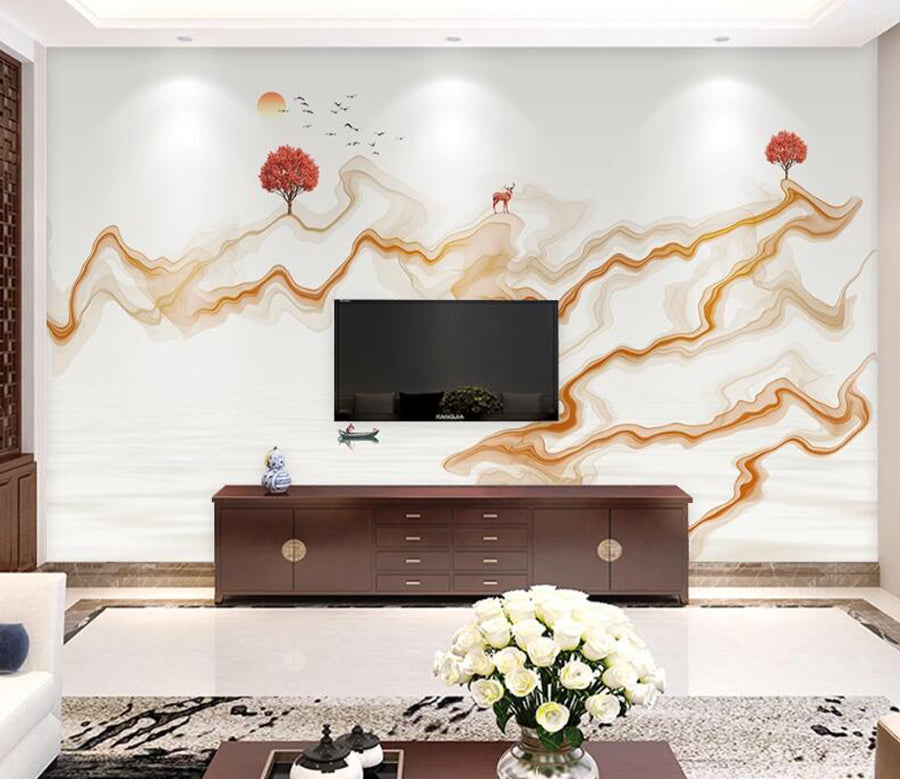 3D Abstract Tree WC1807 Wall Murals