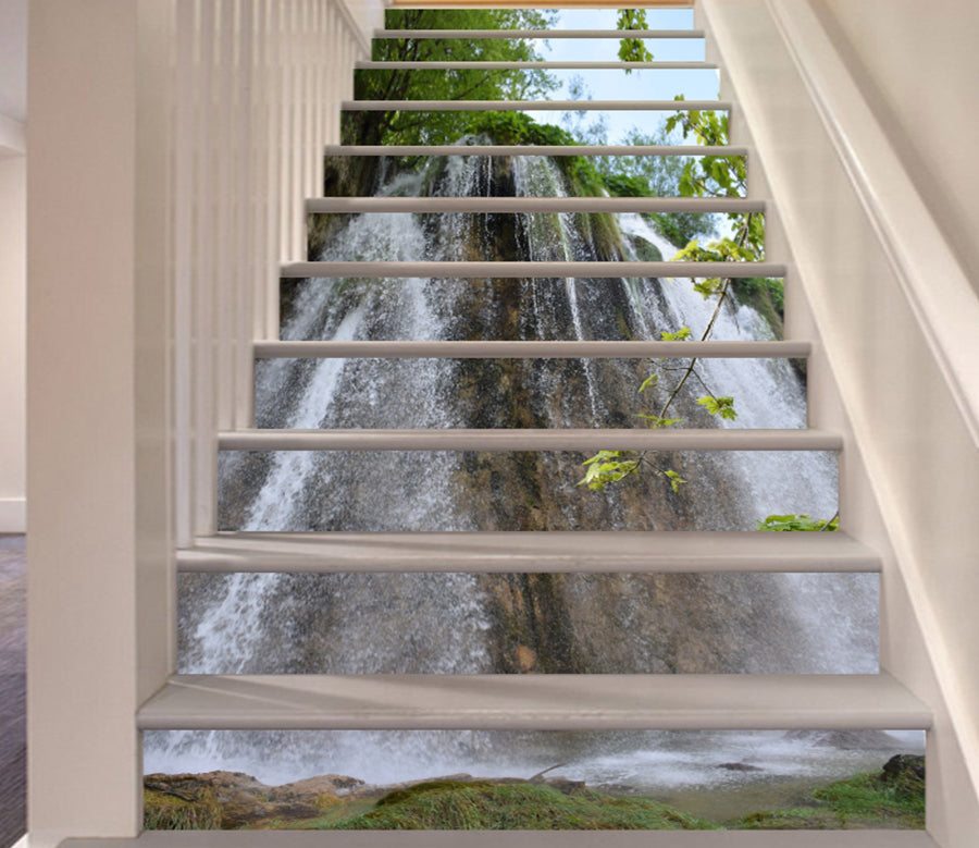 3D Mountain Waterfall 110 Stair Risers