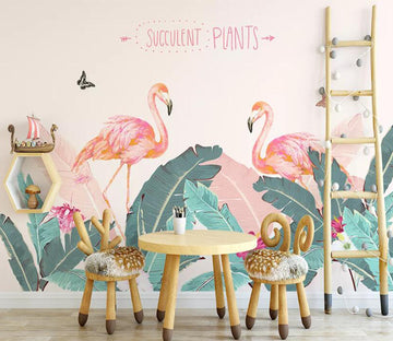 3D Elegant Flamingo WC2430 Wall Murals