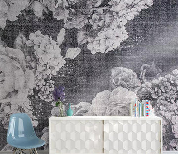 3D Gray Flower WG811 Wall Murals