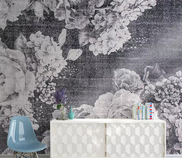 3D Gray Flower WG811 Wall Murals