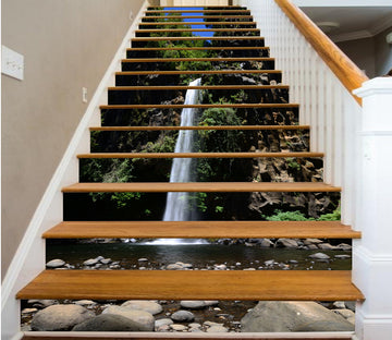 3D Straight And Spectacular Waterfall 129 Stair Risers