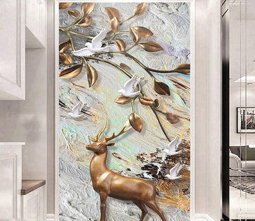 3D Pigeon Deer WG082 Wall Murals