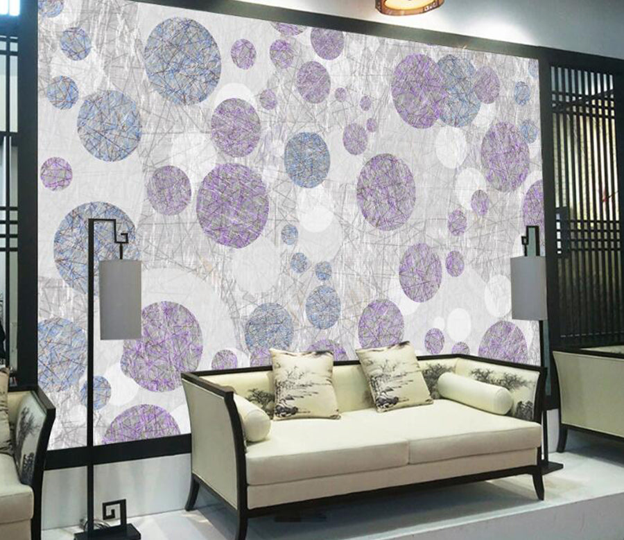 3D Purple Circle WC2541 Wall Murals