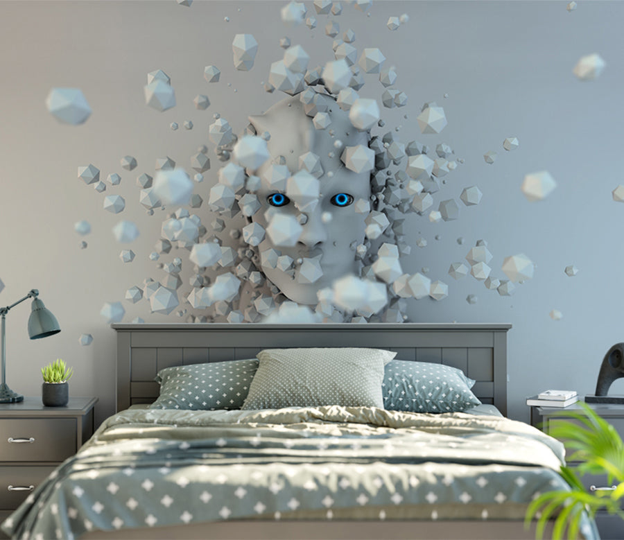 3D Robot Head WG472 Wall Murals
