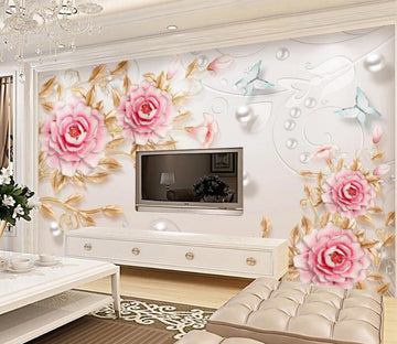 3D Rose Pearl WC1605 Wall Murals