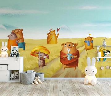 3D Pig Wheat Field WG1130 Wall Murals