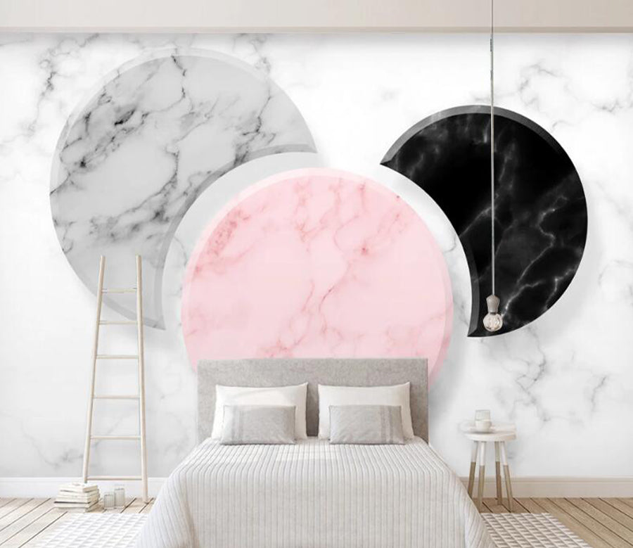 3D Round Marble WC2338 Wall Murals