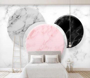 3D Round Marble WC2338 Wall Murals