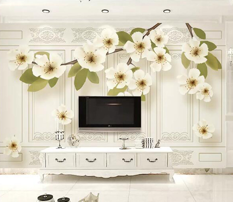 3D Plum Pattern WG626 Wall Murals