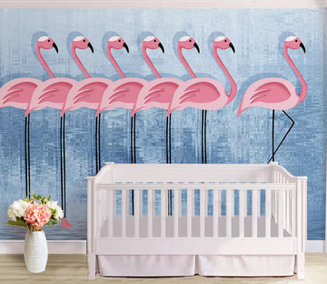 3D Cute Flamingo WG570 Wall Murals