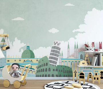 3D Green Building WG859 Wall Murals